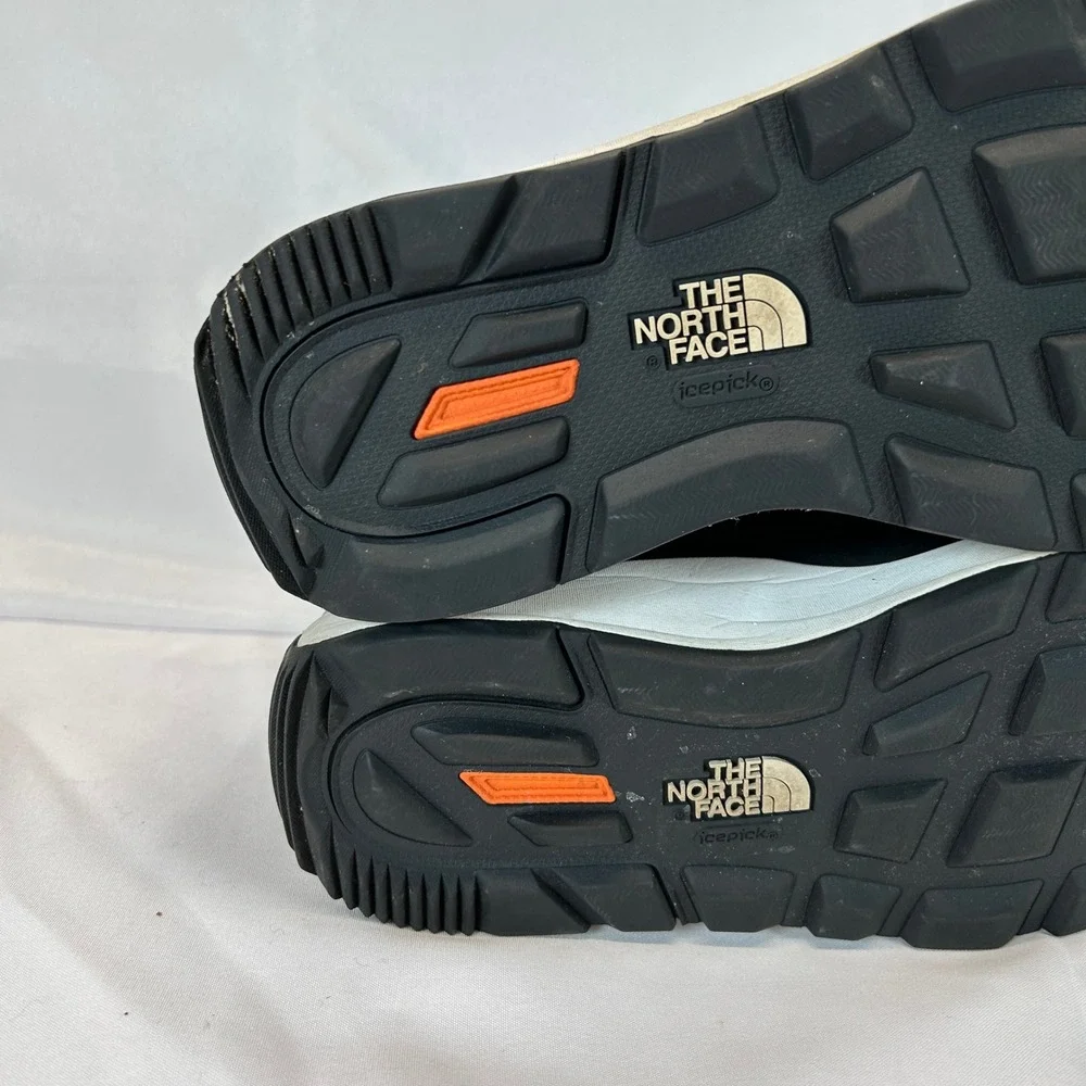 The North Face Nuptse Puffer Winter Boot Black White Waterproof Logo Strap 11